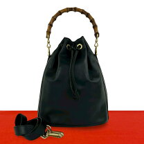 楽天市場】gucci ショルダーバッグ ブラック レザー 巾着の通販