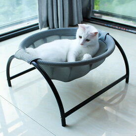 【5の日限定★ポイント5倍＆クーポン最大800円】猫ベッド ペットハンモック 犬猫用ベッド 自立式 猫寝床 ネコベッド 猫用品 ペット用品 丸洗い 安定な構造 取り外し可能 通気性 戸外 室内 組立簡単