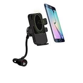 【中古】 XBERSTAR Qi ワイヤレス充電器 カーチャージャー シガーソケット 車載ホルダー 2USBポート 電圧計付 iPhone 13 11 12 11 Pro 11 Pro Max XS XS