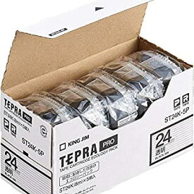 【中古】 キングジム テープカートリッジ テプラPRO ST24K-5P 24mm 5個 透明