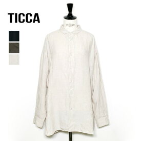 【2026SUMMER】TICCA ティッカ リネンスクエアビッグシャツ uni TBFS-402【ベージュ/ブラウン/カーキ】【送料無料】【予約】