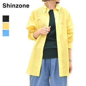 THE SHINZONE �V���]�[�� SHEER DADDY SHIRT �V�A�[�_�f�B�V���c 25MMSBL09 ���f�B�[�X�y�u���b�N/�C�G���[/�u���[�z�y���������z