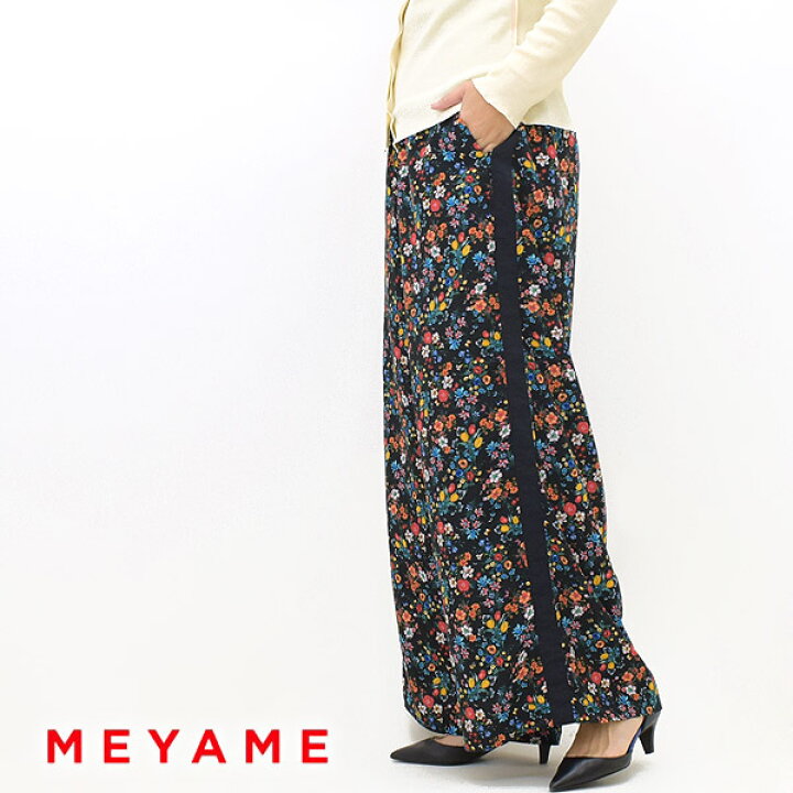 楽天市場】MEYAME メヤメ SIDE LINE WIDE PANTS (FLOWER) サイドライン 