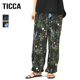 ＼最大4000円OFFクーポン!お買物マラソン!5/16(土)01:59まで／TICCA ティッカ フラワープリントパンツ TBFS-422 レディース【ネイビー/ブラウン】【送料無料】