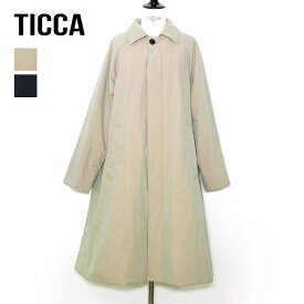 【26AW】TICCA ティッカ パデッドステンカラーコート TBFA-072 レディース【ベージュ/ブラック】【送料無料】【予約】