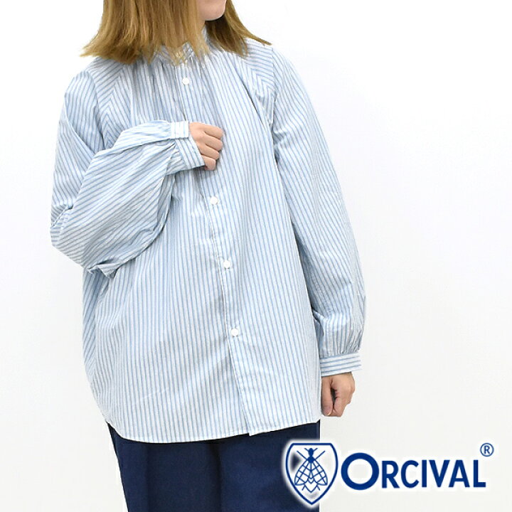 楽天市場】ORCIVAL オーシバル コットンストライプラグランブラウス OR 