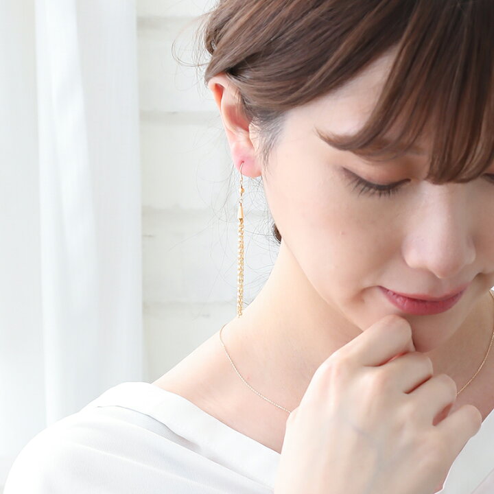 楽天市場】10k ピアス タッセル イエローゴールド 揺れる フリンジ 