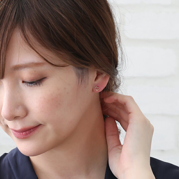 楽天市場 ピアス 18k オープンハートピアス イエローゴールド 金属アレルギー K18 地金 18金 パーツ スタッドピアス ハート 華奢 両耳 レディース ギフト プレゼント 女性用 贈り物 大人アクセサリー トロワアルブル