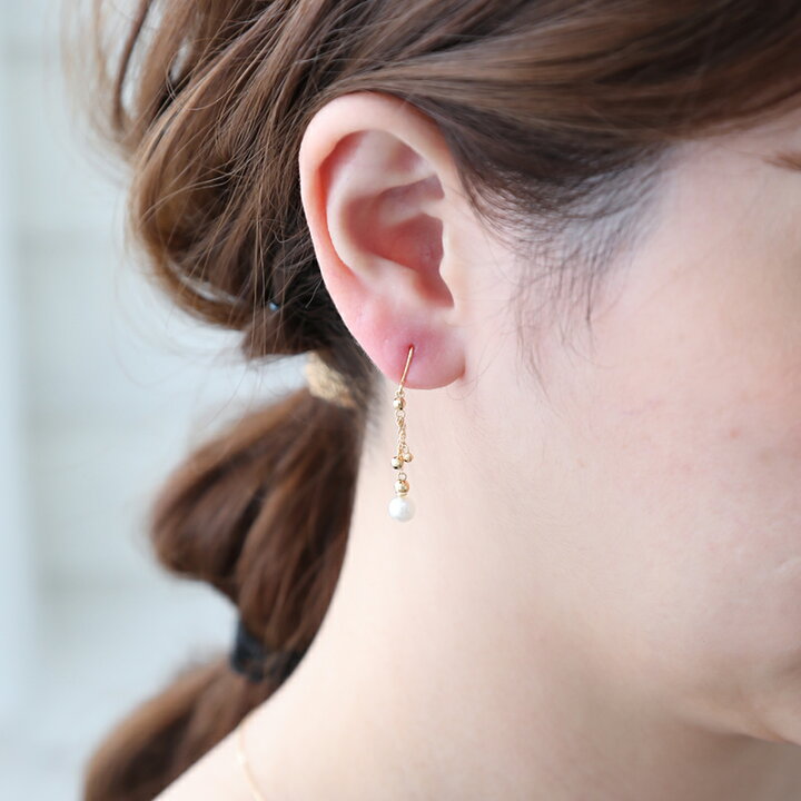 楽天市場】18k アコヤ パール ピアス フック k18 イエローゴールド 18 