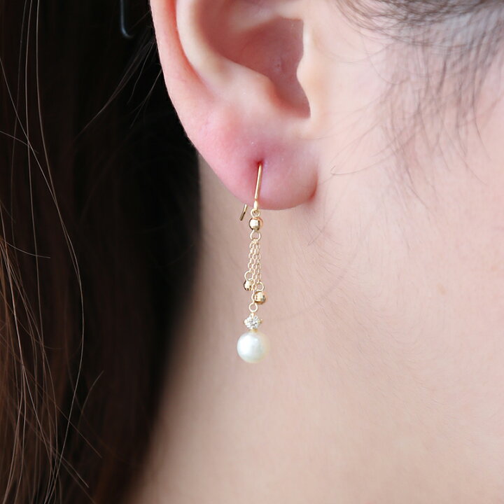 楽天市場】18k アコヤ パール ピアス フック k18 イエローゴールド 18 
