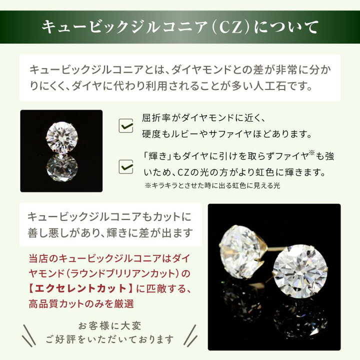 楽天市場】スタッド ピアス 18K 一粒 ジルコニア 7mm 【Gorgeous 