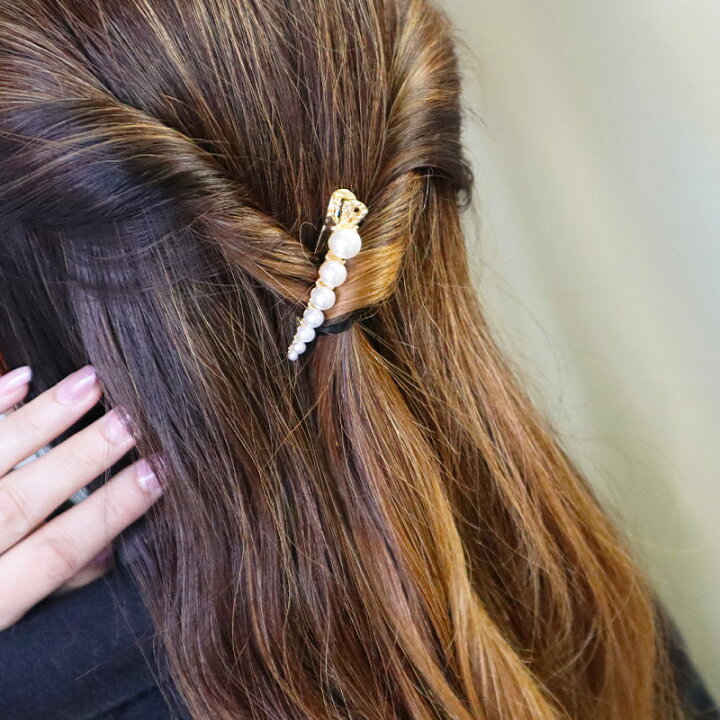 楽天市場】ベビーパール ヘアクリップ＆ヘアピンセット ゴールド 2本組  