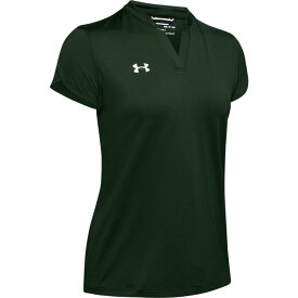 アンダーアーマー レディース Under Armour Team Performance Polo ポロシャツ 半袖 ゴルフ Forest Green/White