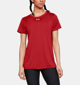 アンダーアーマー レディース Tシャツ Under Armour UA Locker T-Shirt 半袖 Red/White