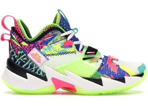 �W���[�_�� �����Y �z���C�m�b�g�[��3 Jordan Why Not Zer0.3 LA Born �o�b�V�� WHITE/RACER PINK-GHOST GREEN-BLAC