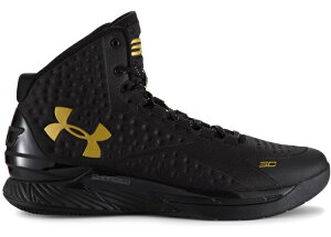 A_[A[}[ Y J[1 Under Armour Curry 1 "Black and Gold Banner" obV Black/Gold