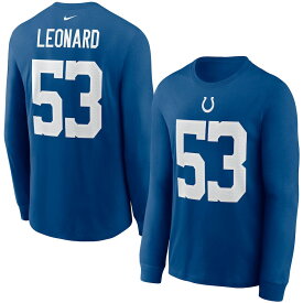 ナイキ メンズ Tシャツ 長袖 ロンT Darius Leonard "Indianapolis Colts" Nike Player Name & Number Long Sleeve T-Shirt - Royal