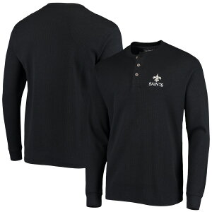 �����Y T�V���c ���� ����T New Orleans Saints Maverick Thermal Henley Long Sleeve T-Shirt - Black