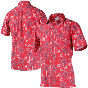 �����Y �J�W���A���V���c Alabama Crimson Tide Tellum and Chop Logo Floral Button-Up Shirt - Crimson