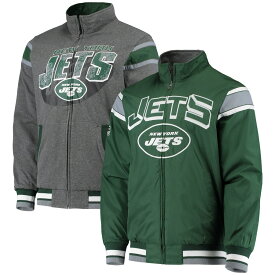 メンズ ジャケット "New York Jets" G-III Sports by Carl Banks Offside Reversible Full-Zip Jacket - Green/Charcoal