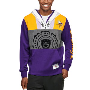 トミーヒルフィガー メンズ パーカー "Minnesota Vikings" Tommy Hilfiger Pinnacle Pullover Hoodie - Purple/Charcoal