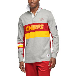 g~[qtBK[ Y |Vc "Kansas City Chiefs" Tommy Hilfiger Rugby Long Sleeve Polo - Gray/Red