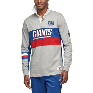 g~[qtBK[ Y |Vc "New York Giants" Tommy Hilfiger Rugby Long Sleeve Polo - Gray/Royal