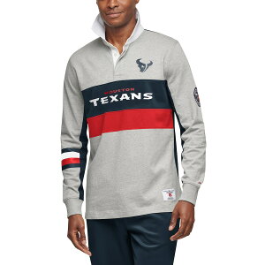 g~[qtBK[ Y |Vc "Houston Texans" Tommy Hilfiger Rugby Long Sleeve Polo - Gray/Navy