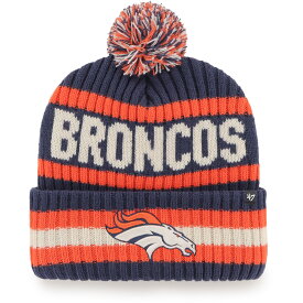 メンズ ニットキャップ "Denver Broncos" '47 Bering Cuffed Knit Hat with Pom - Navy