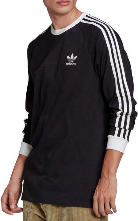 楽天市場 アディダス オリジナルス メンズ ロンt Adidas Originals 3 Stripes Long Sleeve T Shirt 長袖 Tシャツ Black ｔｒｏｉｓ ｈｏｍｍｅ