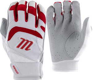 �}���b�` �����Y �o�b�e�B���O�O���[�u Marucci Adult Signature Series Batting Gloves - White/Red