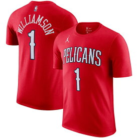 メンズ Tシャツ "New Orleans Pelicans" Jordan Brand 2020/21 Zion Williamson Statement Name & Number T-Shirt - Red