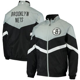 メンズ ジャケット "Brooklyn Nets" Starter Bank Shot Oxford Full-Zip Jacket - Black/Gray