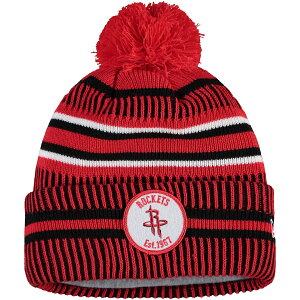j[G Y jbgX "Houston Rockets" New Era Team Sport Cuffed Knit Hat with Pom - Red