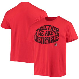 メンズ Tシャツ "Portland Trail Blazers" Junk Food Positive Message Enzyme Washed T-Shirt - Red