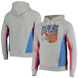 "�����Y �p�[�J�[ ""LA Clippers"" Homage On Fire Tri-Blend Pullover Hoodie - Gray/Royal"
