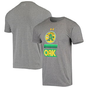 A_[A[}[ Y TVc "Oakland Athletics" Under Armour Counter Clockwise Core Tri-Blend Performance T-Shirt ??EHeathered Gray
