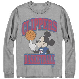 メンズ Tシャツ 長袖 ロンT "LA Clippers" Junk Food Disney Mickey Team Spirit Long Sleeve T-Shirt - Gray