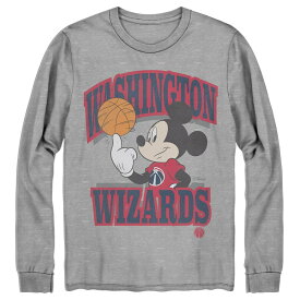 メンズ Tシャツ 長袖 ロンT "Washington Wizards" Junk Food Disney Mickey Team Spirit Long Sleeve T-Shirt - Gray