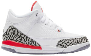 �W���[�_�� �L�b�Y/�W���j�A �o�b�V�� Jordan Retro 3 Preschool PS �X�j�[�J�[ White/Fired Red/Cement Grey/Black