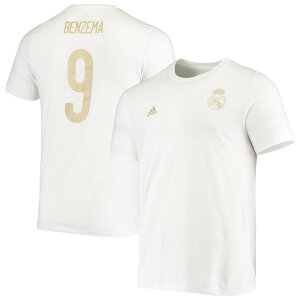 �A�f�B�_�X �����Y T�V���c Karim Benzema Real Madrid adidas Amplifier Name - Number T-Shirt - White