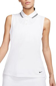 ナイキ レディース ポロシャツ Nike Dri-FIT Victory Sleeveless Golf Polo ノースリーブ ゴルフウェア WHITE