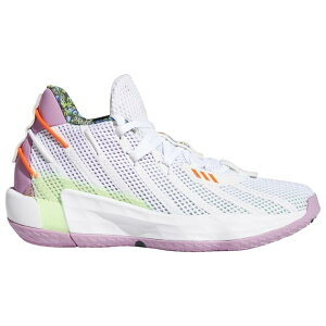 �A�f�B�_�X �L�b�Y �o�b�V�� adidas Dame 7 Buzz GS - White/Signal Green/Solar Red
