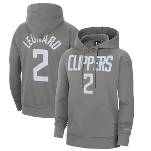 �i�C�L �����Y �p�[�J�[ Kawhi Leonard LA Clippers Nike 2020/21 Earned Edition Pullover Hoodie - Gray