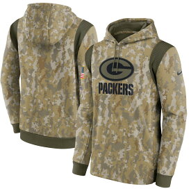 ナイキ メンズ パーカー "Green Bay Packers" Nike 2021 Salute To Service Therma Performance Pullover Hoodie - Camo