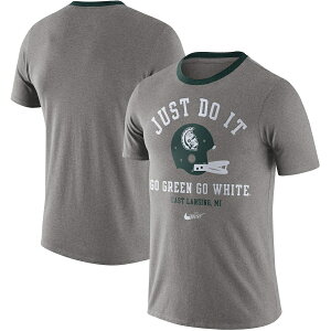 iCL Y TVc "Michigan State Spartans" Nike Vault Helmet Tri-Blend T-Shirt - Heathered Gray