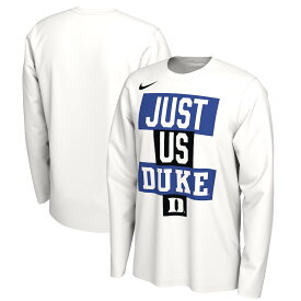 ナイキ メンズ Tシャツ 長袖 ロンT Duke Blue Devils Nike 2021 Postseason Basketball JUST US Bench Legend Long Sleeve T-Shirt - White