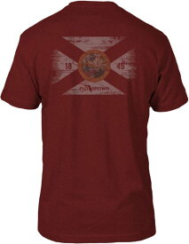フログロウン メンズ Tシャツ FloGrown Men's Washed Flag Short Sleeve T-Shirt - HEATHER CARDINAL