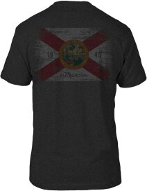 フログロウン メンズ Tシャツ FloGrown Men's Washed Flag Short Sleeve T-Shirt - HEATHER CHARCOAL