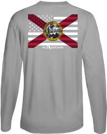 フログロウン メンズ Tシャツ 長袖 ロンT Flogrown Men's Florida Flag Long Sleeve T-Shirt - GRAY
